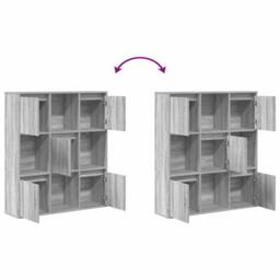 Berkfield Home Durable Bookcase Grey Sonoma 89x24x101.5 cm Engineered Wood - thumbnail 7