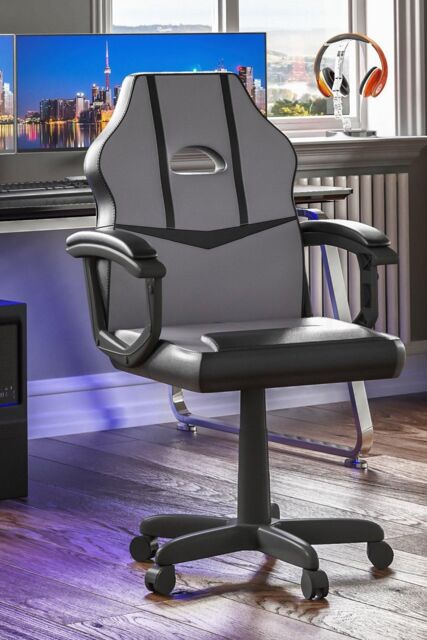 Home Discount Vida Designs Comet Racing Office Gaming Adjustable UKFR Fabric Chair in Grey - image 1