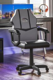 Home Discount Vida Designs Comet Racing Office Gaming Adjustable UKFR Fabric Chair in Grey - thumbnail 1