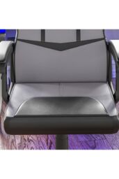 Home Discount Vida Designs Comet Racing Office Gaming Adjustable UKFR Fabric Chair in Grey - thumbnail 4