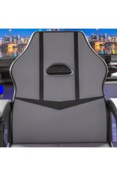 Home Discount Vida Designs Comet Racing Office Gaming Adjustable UKFR Fabric Chair in Grey - thumbnail 3