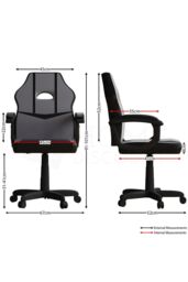 Home Discount Vida Designs Comet Racing Office Gaming Adjustable UKFR Fabric Chair in Grey - thumbnail 2