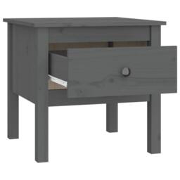 Berkfield Home Side Table Grey 50x50x49 cm Solid Wood Pine - Size: 50 x 50 x 49 cm - thumbnail 7