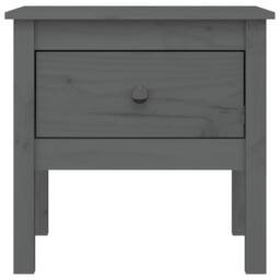 Berkfield Home Side Table Grey 50x50x49 cm Solid Wood Pine - Size: 50 x 50 x 49 cm - thumbnail 6