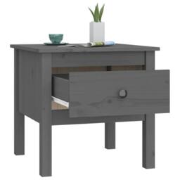 Berkfield Home Side Table Grey 50x50x49 cm Solid Wood Pine - Size: 50 x 50 x 49 cm - thumbnail 5