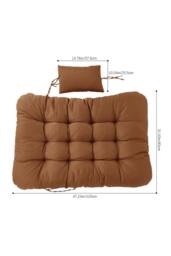 Living and Home Fluffy Thick Hanging Swing Chair Cushion in Brown - thumbnail 7
