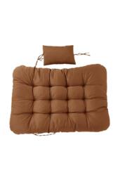 Living and Home Fluffy Thick Hanging Swing Chair Cushion in Brown - thumbnail 1