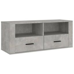 Berkfield Home TV Cabinet Concrete Grey 100x35x40 cm Engineered Wood - Size: 100 x 35 x 40 cm - thumbnail 2