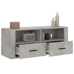 Berkfield Home TV Cabinet Concrete Grey 100x35x40 cm Engineered Wood - Size: 100 x 35 x 40 cm - thumbnail 5
