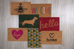 Orsina Sausage Dog Coir Doormat in Green - Size: 100 cm diameter - thumbnail 2