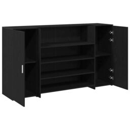 Berkfield Home Reception Desk Black Oak 180x50x103.5 cm Engineered Wood - thumbnail 6