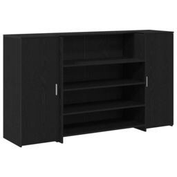 Berkfield Home Reception Desk Black Oak 180x50x103.5 cm Engineered Wood - thumbnail 2