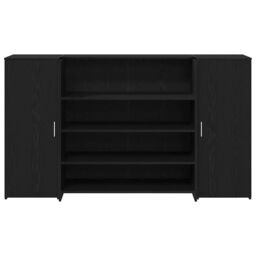 Berkfield Home Reception Desk Black Oak 180x50x103.5 cm Engineered Wood - thumbnail 5