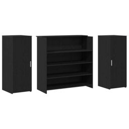 Berkfield Home Reception Desk Black Oak 180x50x103.5 cm Engineered Wood - thumbnail 7