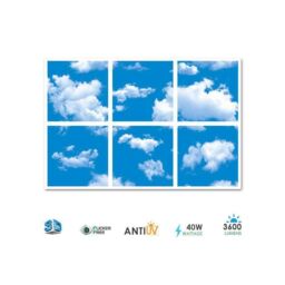 ENER-J 6 Pack LED Sky Panels 60x60cm 3D Cloud Cool White - Size: 25 cm diameter x 19 cm high - thumbnail 1