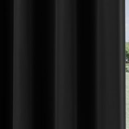 Enhanced Living Plain Supersoft Thermal Room Darkening Eyelet Single Door Curtain in Black - Size: 168 cm width x 214 cm drop - thumbnail 3