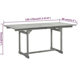 Berkfield Home Durable 5 Piece Garden Dining Set Solid Wood Acacia in Grey - thumbnail 9