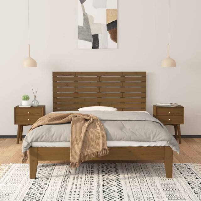 Berkfield Home Wall Headboard Honey Brown 126x3x63 cm Solid Wood Pine - Size: 126 x 3 x 63 cm - image 1