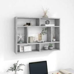Berkfield Home Wall Shelf Concrete Grey 75x16x55 cm Engineered Wood - Size: 75 x 16 x 55 cm - thumbnail 2