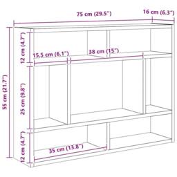 Berkfield Home Wall Shelf Concrete Grey 75x16x55 cm Engineered Wood - Size: 75 x 16 x 55 cm - thumbnail 6