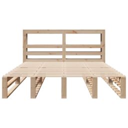 Berkfield Home Bed Frame without Mattress 120x200 cm Solid Wood Pine in Brown - Size: Small Double - thumbnail 4