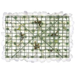 Neel Blue Artificial Flower Wall Panel Decorative Wedding Photography Backdrop in Off-White - thumbnail 3