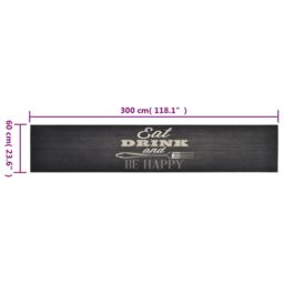 Berkfield Home Kitchen Rug Washable Kitchen Black 60x300 cm Velvet - thumbnail 5
