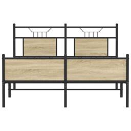 Berkfield Home Durable Bed Frame without Mattress Sonoma Oak 140x190 cm Engineer in Brown - thumbnail 6