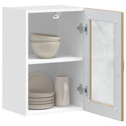 Berkfield Home Kitchen Wall Cabinet with Glass Door¬†Porto Artisan Oak in Brown - thumbnail 5