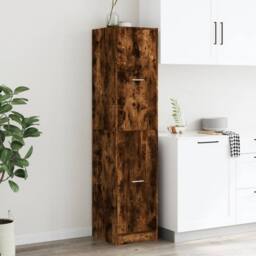 Berkfield Home Elegant Apothecary Cabinet¬†Smoked Oak 40x41x174.5 cm Engineered Wood in Brown - thumbnail 4