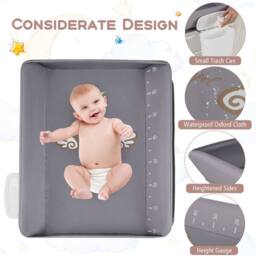 Costway Diaper Changing Station Foldable Baby Changing Table in Grey - thumbnail 3