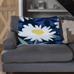 Benjamin Tate Design Daisies On Navy Blanket in Natural - Size: 120 cm x 150 cm - thumbnail 2