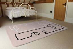 Benjamin Tate Design Line Art Of Two Faces Designer Rug in Natural - Size: Large - thumbnail 3