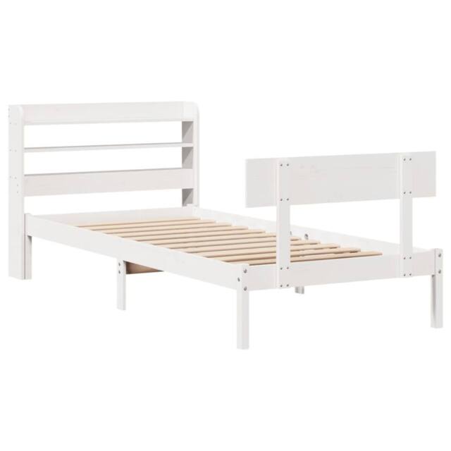 Berkfield Home Beautiful Bed Frame without Mattress White 90x190 cm Single Solid - image 1
