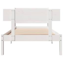 Berkfield Home Beautiful Bed Frame without Mattress White 90x190 cm Single Solid - thumbnail 4