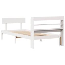 Berkfield Home Beautiful Bed Frame without Mattress White 90x190 cm Single Solid - thumbnail 6