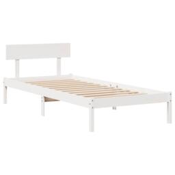 Berkfield Home Beautiful Bed Frame without Mattress White 90x190 cm Single Solid - thumbnail 7