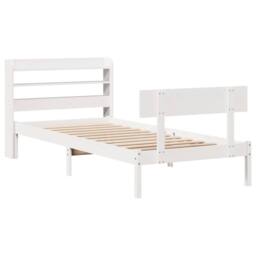 Berkfield Home Beautiful Bed Frame without Mattress White 90x190 cm Single Solid - thumbnail 1