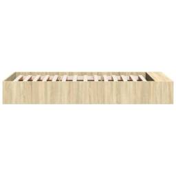 Berkfield Home Modern Bed Frame without Mattress Sonoma Oak 75x190 cm Small Single in Light Tan - thumbnail 5
