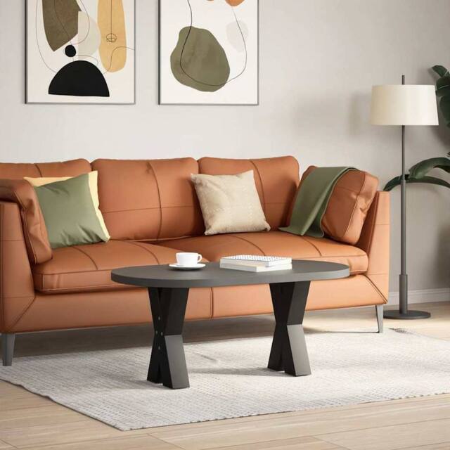 Berkfield Home Coffee Table Legs X-Shaped 2 pcs Black 28x(42-43) cm Steel - image 1