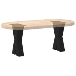 Berkfield Home Coffee Table Legs X-Shaped 2 pcs Black 28x(42-43) cm Steel - thumbnail 8