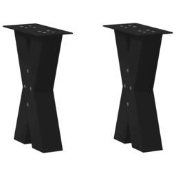 Berkfield Home Coffee Table Legs X-Shaped 2 pcs Black 28x(42-43) cm Steel - thumbnail 2