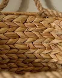 Dibor Natural Woven Water Hyacinth Large Wall Basket with Rope Detailin H29 x D22cm - thumbnail 3