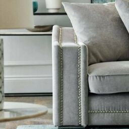 Furnishings For Less UK Kensington Deluxe Chenille Corner Sofa 3 - 4 Seater L Shaped Corner Sofa Right Hand Facing Charcoal or Seal in Light Grey - thumbnail 2