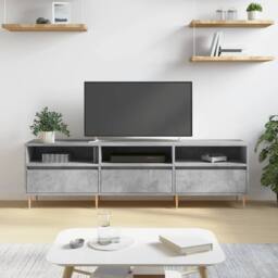 Berkfield Home TV Cabinet Concrete Grey 150x30x44.5 cm Engineered Wood - thumbnail 2
