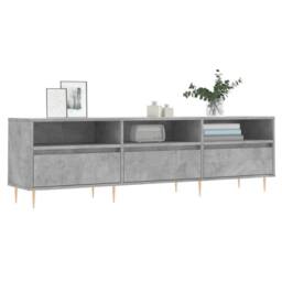 Berkfield Home TV Cabinet Concrete Grey 150x30x44.5 cm Engineered Wood - thumbnail 1
