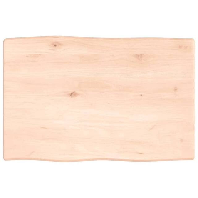 Berkfield Home Table Top 60x40x2 cm Untreated Solid Wood Oak Live Edge in Light Tan - Size: 60 x 40 x 2 cm - image 1