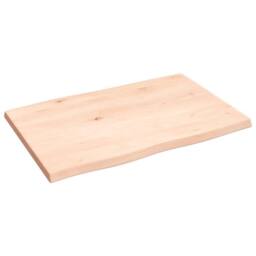 Berkfield Home Table Top 60x40x2 cm Untreated Solid Wood Oak Live Edge in Light Tan - Size: 60 x 40 x 2 cm - thumbnail 4