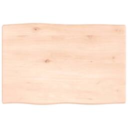 Berkfield Home Table Top 60x40x2 cm Untreated Solid Wood Oak Live Edge in Light Tan - Size: 60 x 40 x 2 cm - thumbnail 1