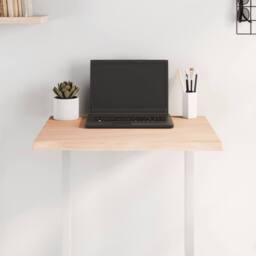 Berkfield Home Table Top 60x40x2 cm Untreated Solid Wood Oak Live Edge in Light Tan - Size: 60 x 40 x 2 cm - thumbnail 3